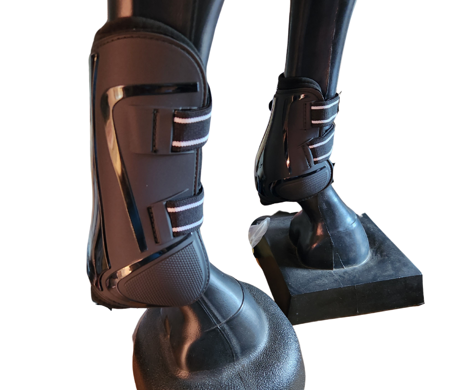 Black Open Fronted Stud Jump Boots