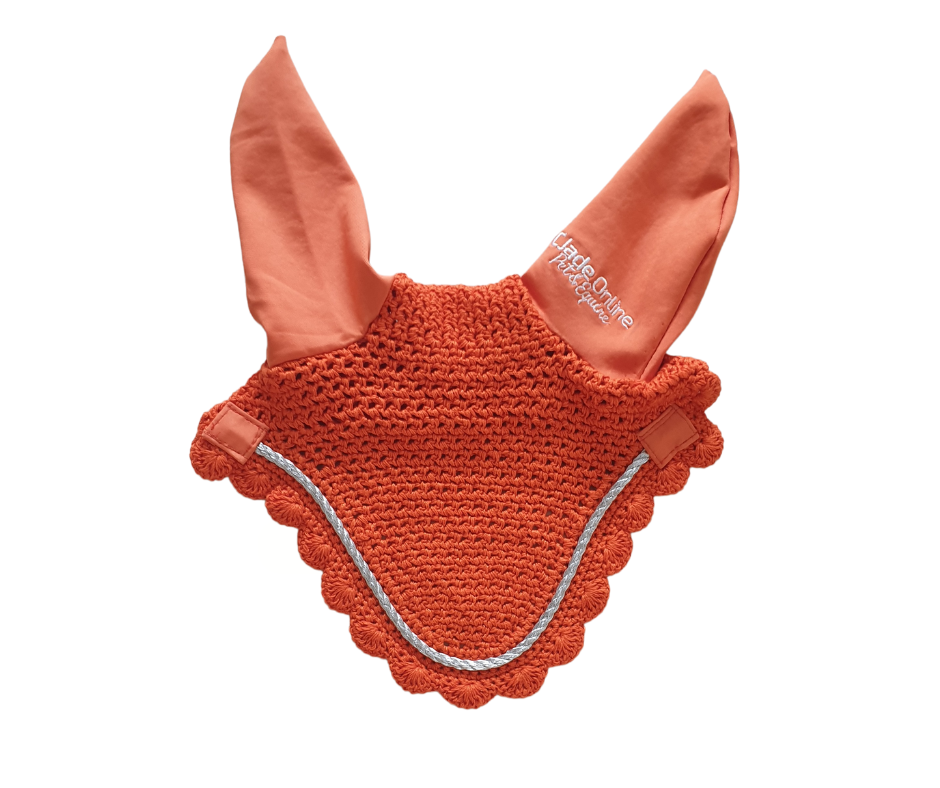 Orange Premium Cotton Ear Bonnet.