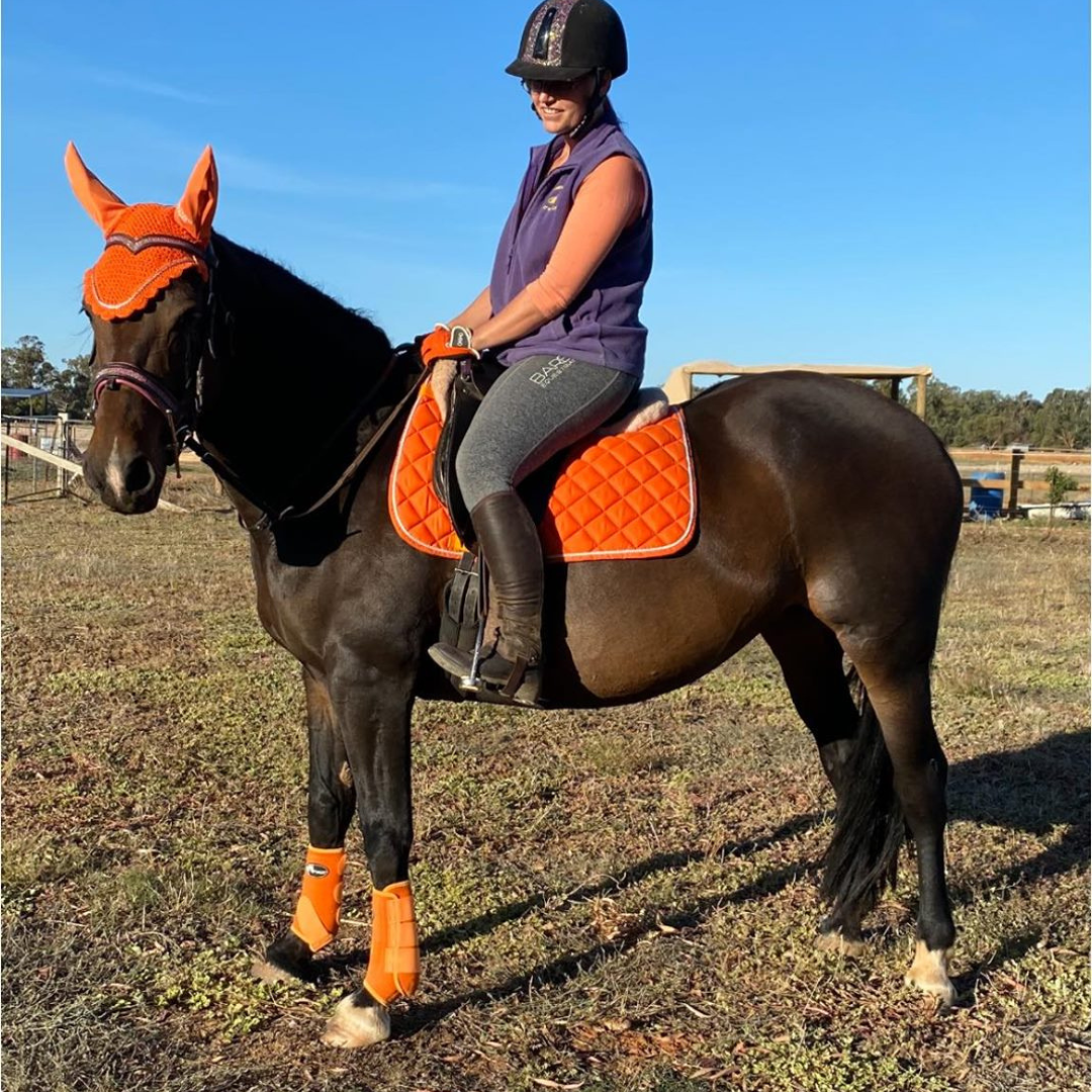 Orange Cotton Ear Bonnet